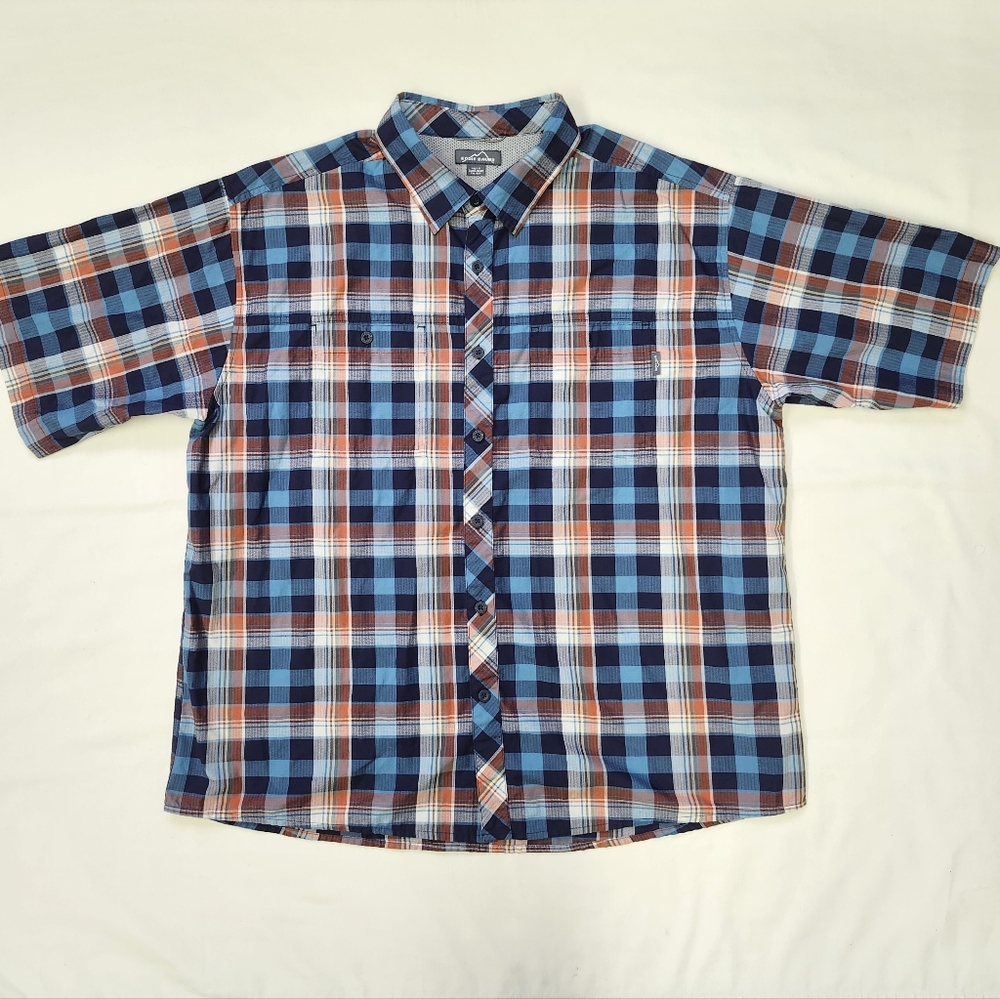 Eddie Bauer Short-Sleeve Plaid Button-Down Size 2XL